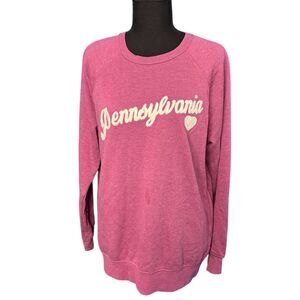State of Mine Pennsylvania Womens Rose Pink Crewneck Sweatshirt Sz M Soft Comfy